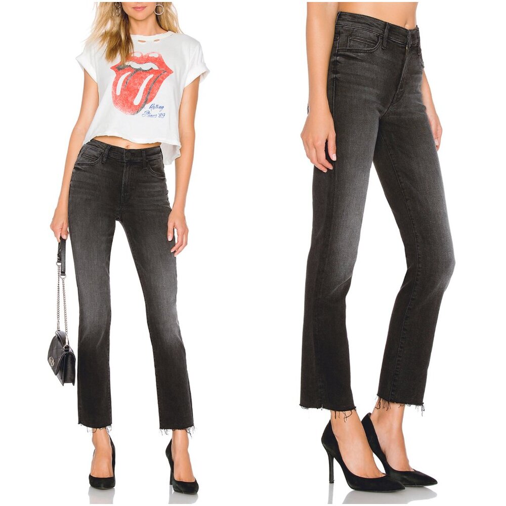 NWT‎ Mother Denim The Rascal Ankle Snippet Jeans Night Hawk Faded Black 27 $228